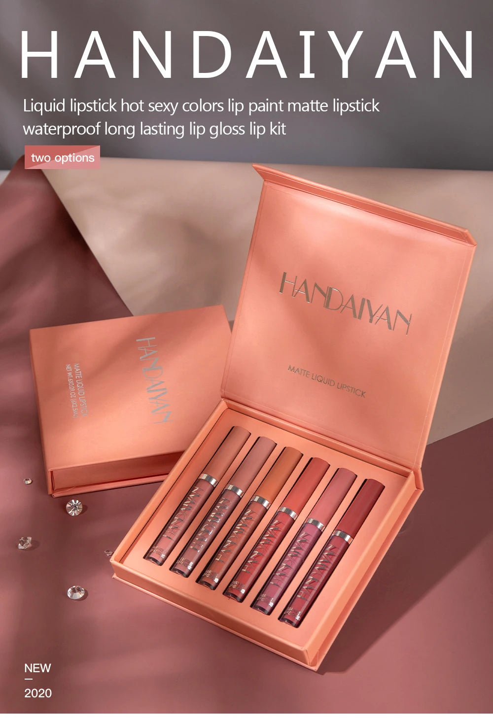 Lip Gloss Batom de Veludo Fosco À Prova D'Água