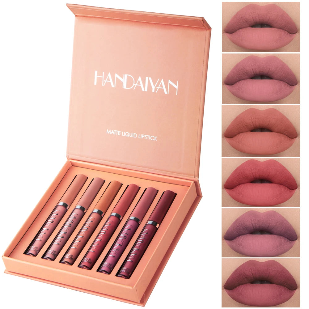 Lip Gloss Batom de Veludo Fosco À Prova D'Água