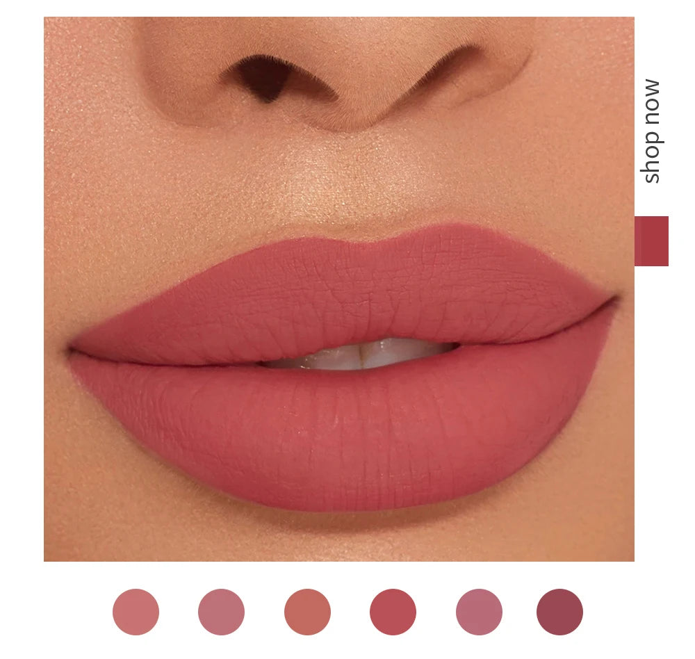 Lip Gloss Batom de Veludo Fosco À Prova D'Água