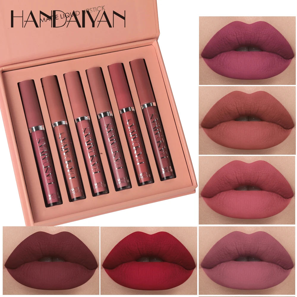 Lip Gloss Batom de Veludo Fosco À Prova D'Água