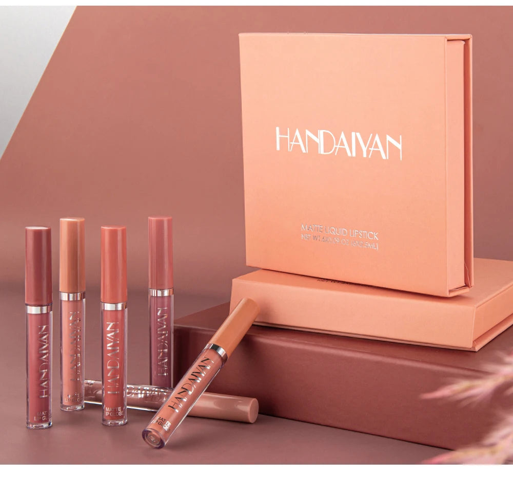 Lip Gloss Batom de Veludo Fosco À Prova D'Água