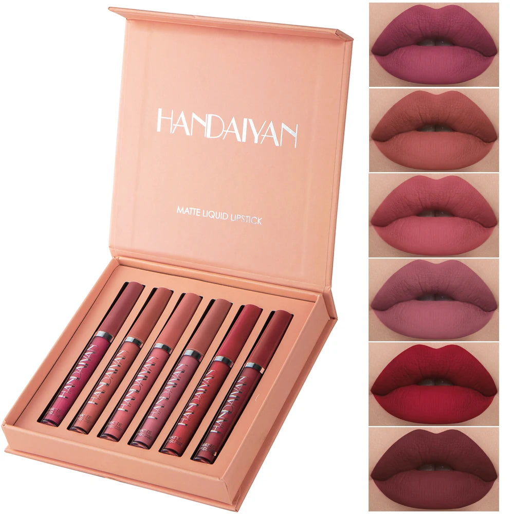 Lip Gloss Batom de Veludo Fosco À Prova D'Água