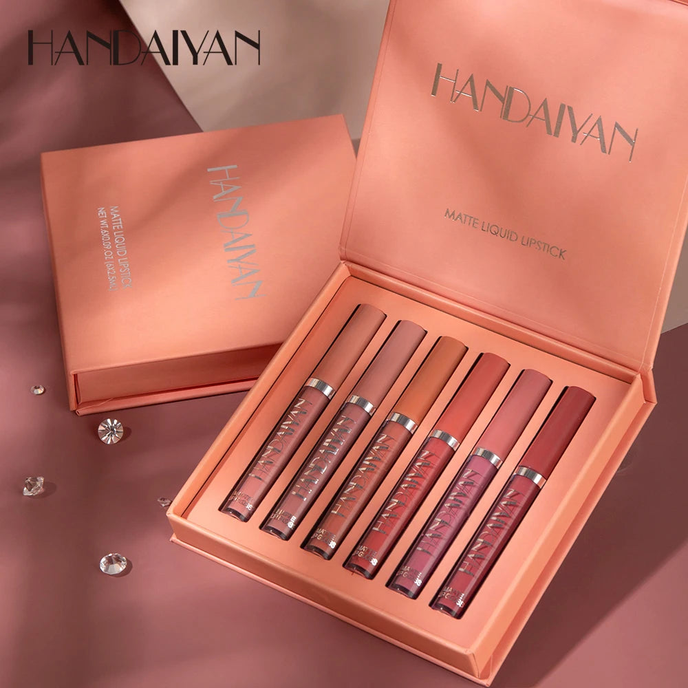 Lip Gloss Batom de Veludo Fosco À Prova D'Água