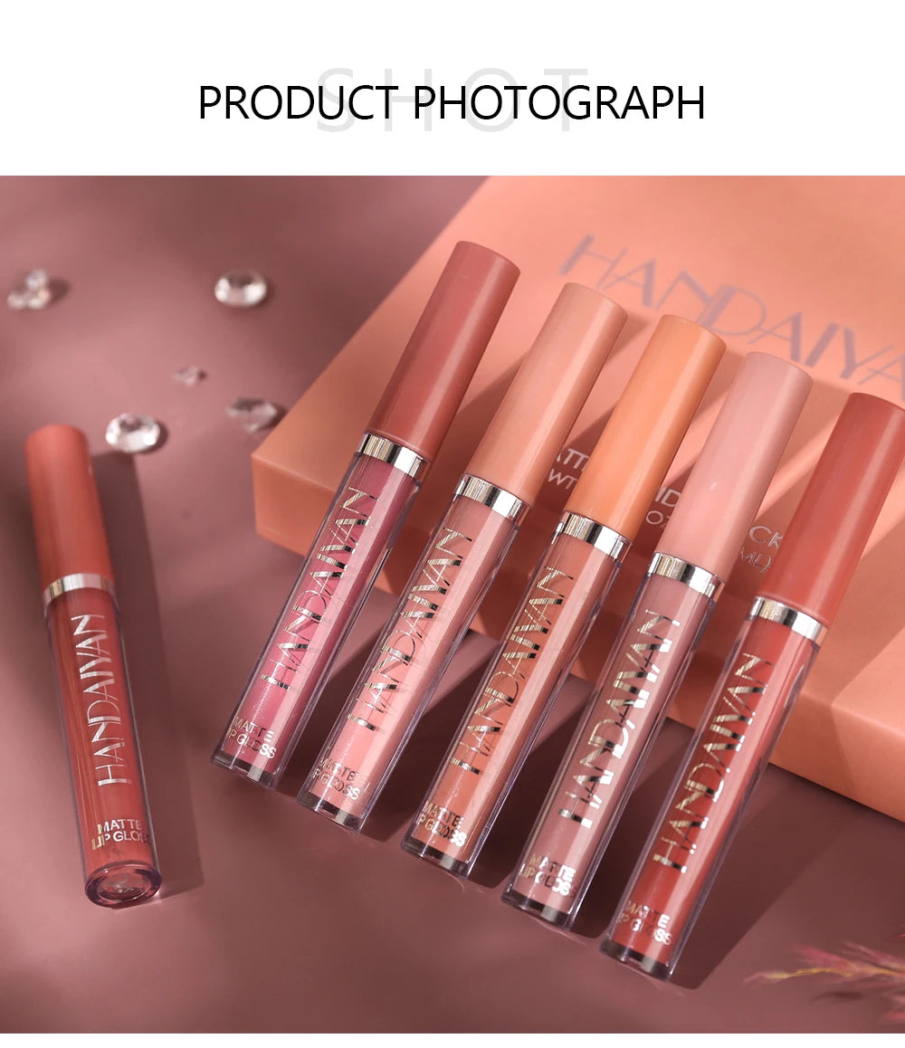 Lip Gloss Batom de Veludo Fosco À Prova D'Água