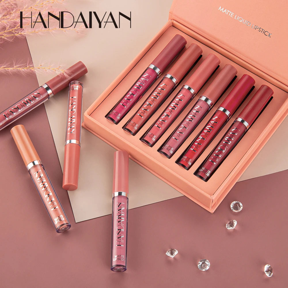 Lip Gloss Batom de Veludo Fosco À Prova D'Água